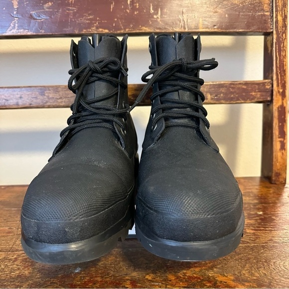 Muck Boot Co Black Steel Toe Lace Up Boots Rubber
